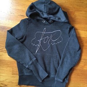 FOX embroidered charcoal grey hoodie